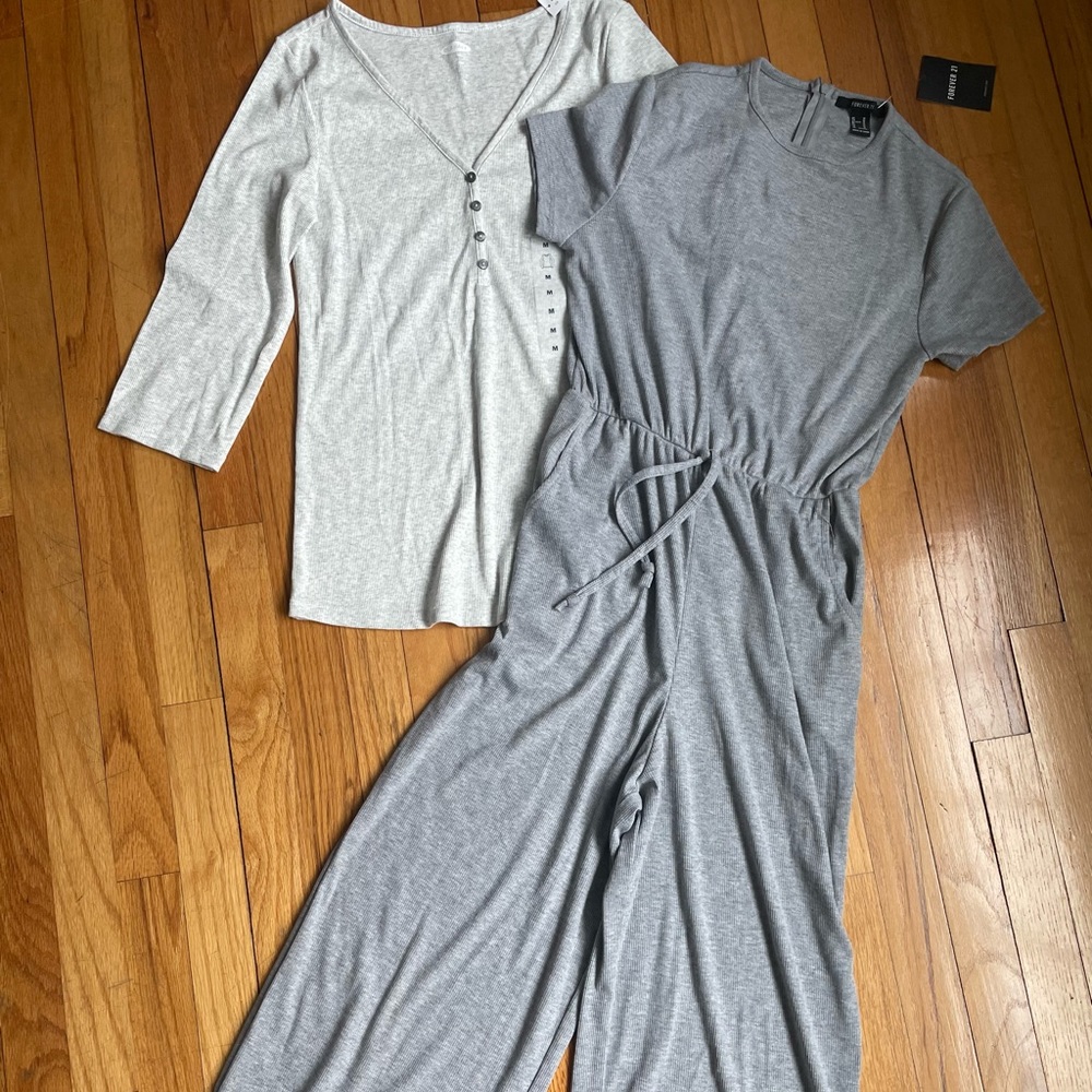 NWTs Forever 21 Jumpsuit and Old Navy pajama top